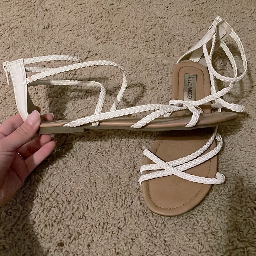 White Steve Madden sandals